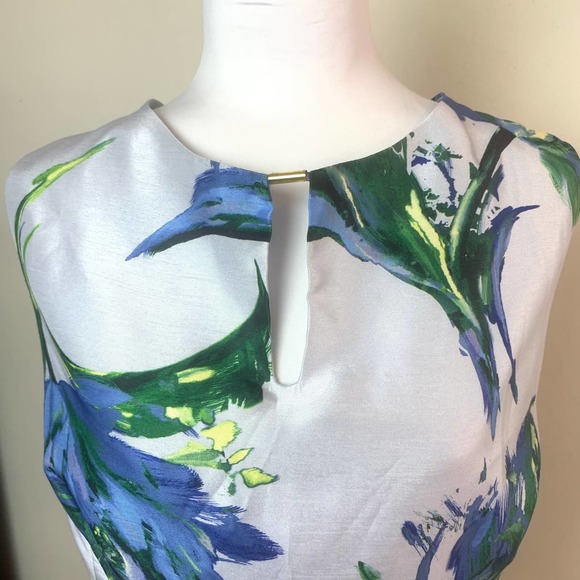 Floral Midi Dress in Blue and Green - Picture 2 of 7